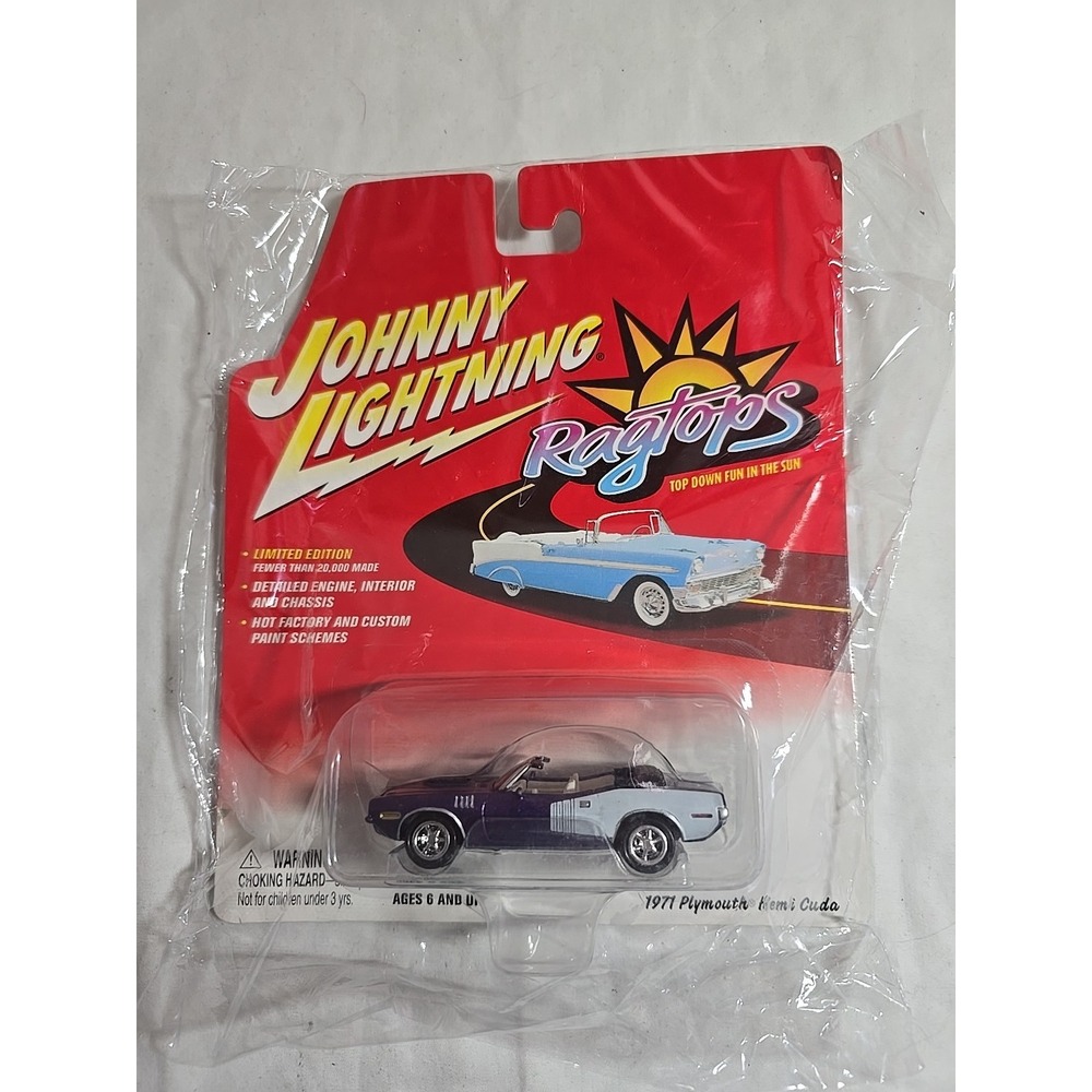 MOC JOHNNY LIGHTNING RAGTOPS 1971 71 HEMI CUDA MOPAR PURPLE LIMITED EDITION 1/64